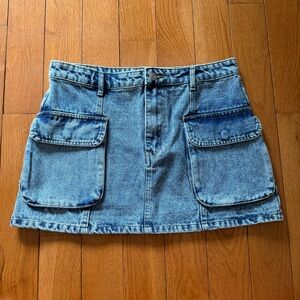 NWT Hazel Boutique Cargo Denim Skirt